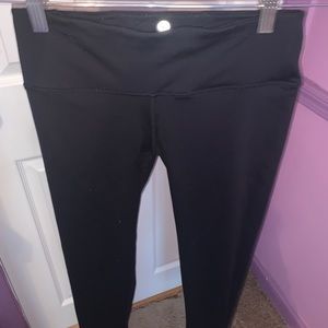 Plain black athletic leggings